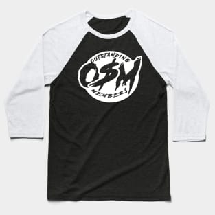 OSM Fancy Design White Baseball T-Shirt